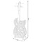 Vintiquewise Vintage Wood and Metal Guitar Shaped 9 Bottle Freestanding Decorative Wine Holder QI003562 - alternate 2
